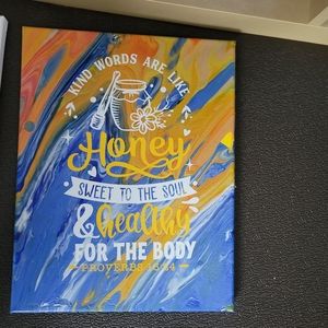 Handcrafted painted canvas